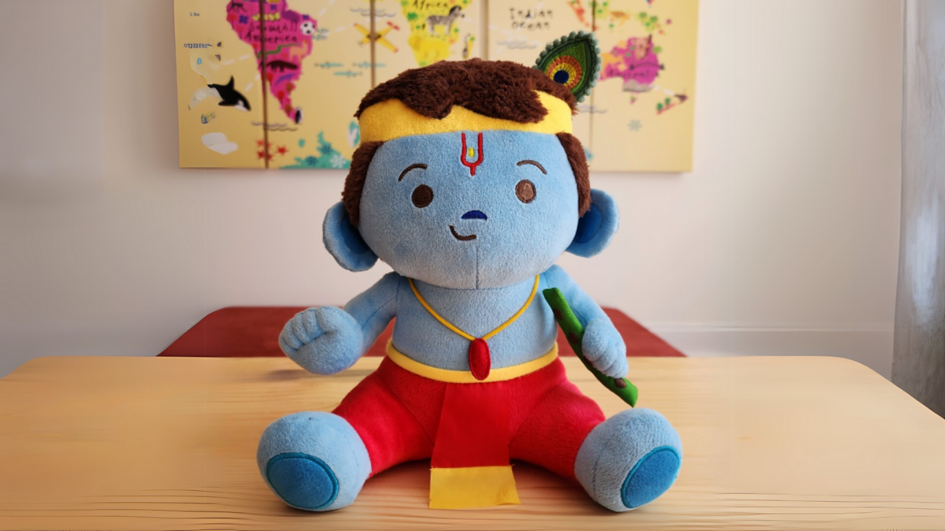 Modi Toys Krishna Mantra Singing Plush Toy( Small and Medium Size )