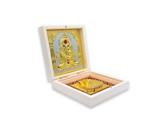 Devotional Pooja Box - Ganesh Ji ( Medium 12 x 12 cm )