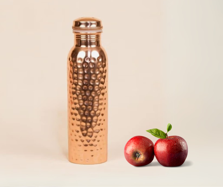 Pure Copper Water Bottle – 950ml (Hammered Design)