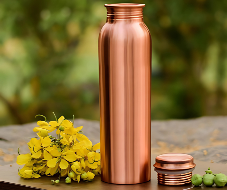 Pure Copper Water Bottle – 950ml (Plain Design)