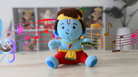 Modi Toys Krishna Mantra Singing Plush Toy( Small and Medium Size )