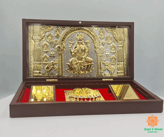 Devotional Pooja Box - Lakshmi ( Large 21.3 x 11.6 cm ) - East 2 West Emporium