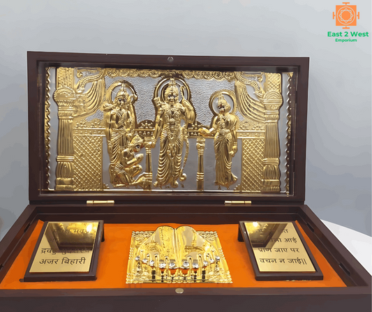 Devotional Pooja Box -  Ram ( Large 21.3 x 11.6 cm ) - East 2 West Emporium