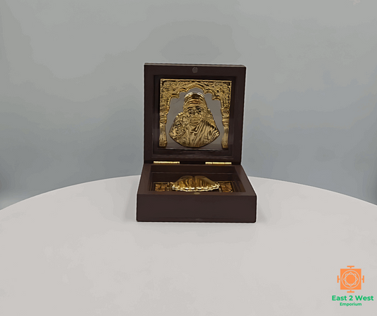 Devotional Pooja Box -  Sai Baba ( 8 x 8 cm) - East 2 West Emporium