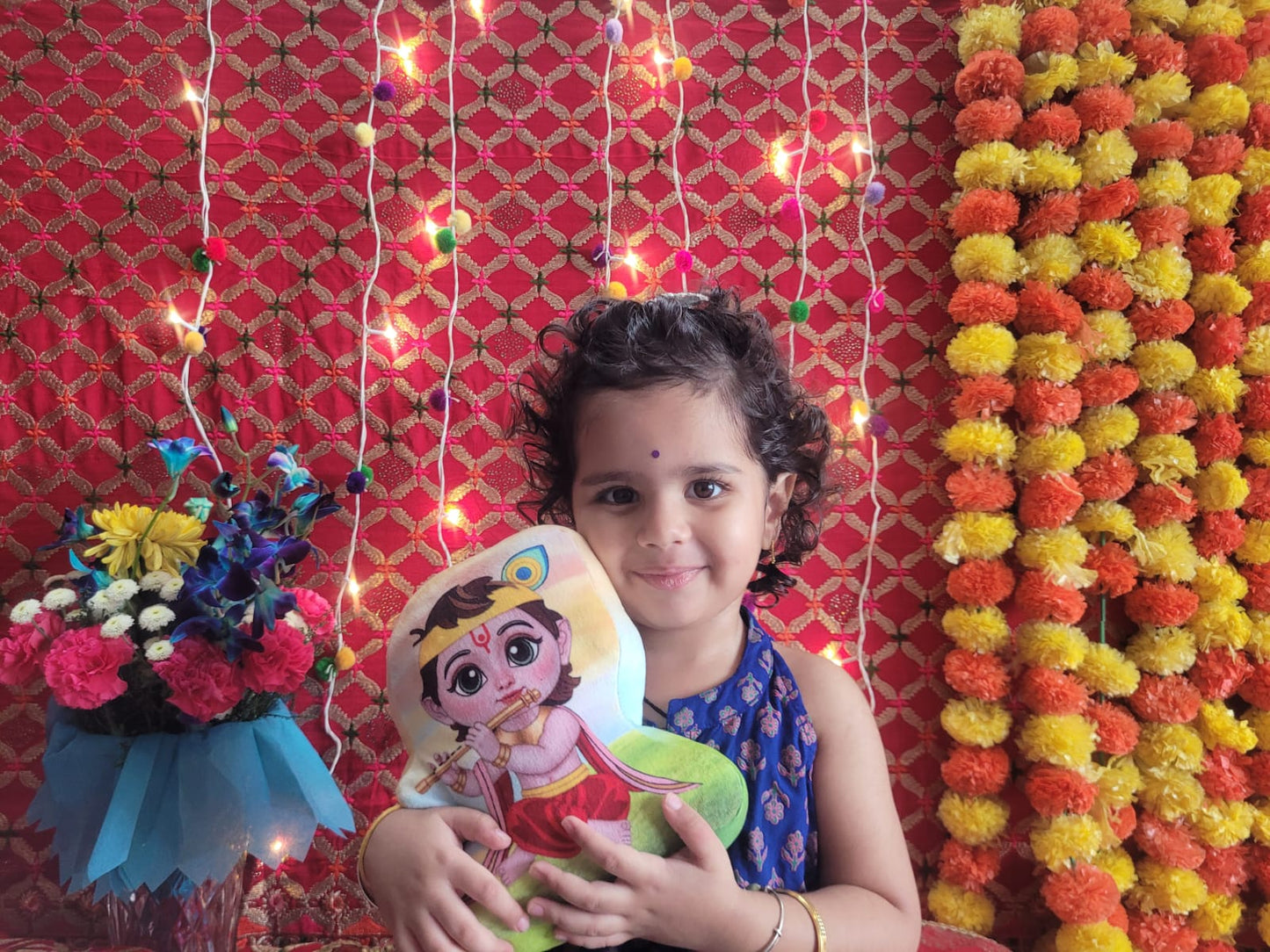 Modi Toys Krishna Mantra Singing Pillow Plush Toy