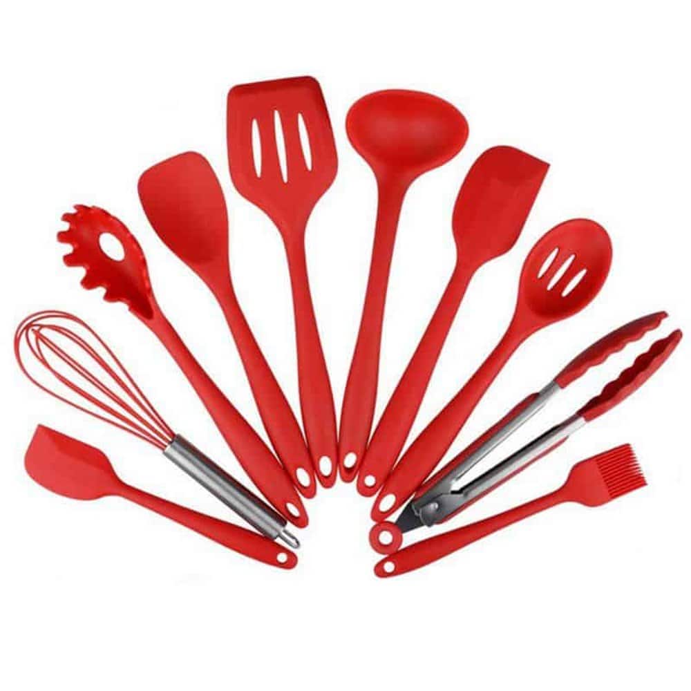 Killer Deals 10 Pack Silicone Spatula Whisk Tong Spoon Kitchen Utensil Set