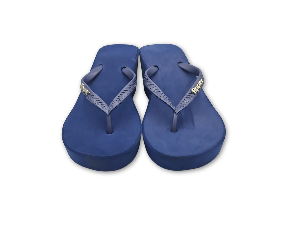 Fipper Wedges Flip Flops - Royal Blue