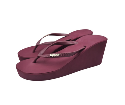 Fipper Wedges Flip Flops - Purple Bloom