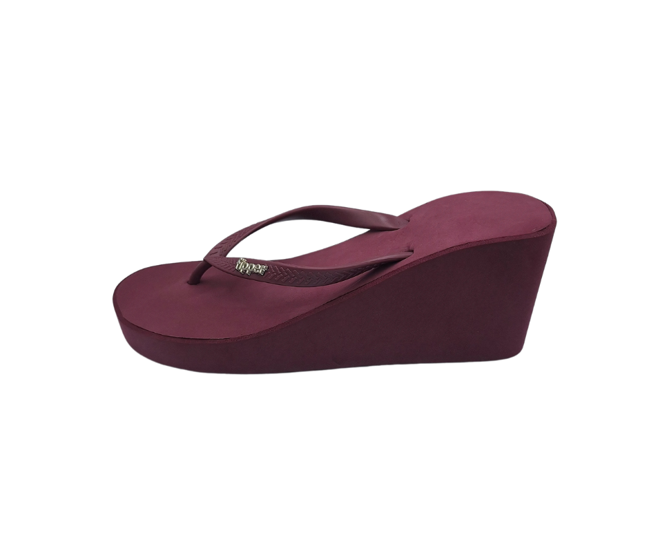 Fipper Wedges Flip Flops - Purple Bloom