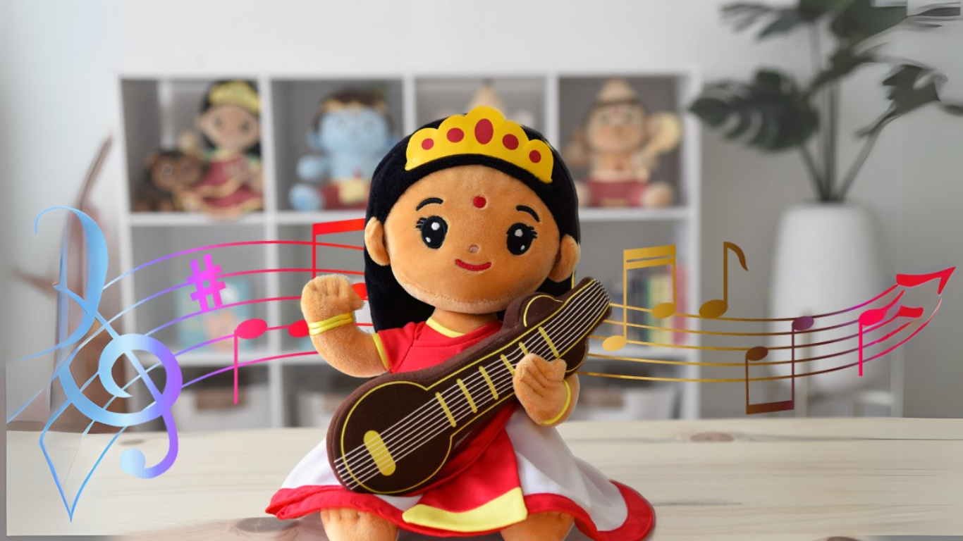 Modi Toys Saraswati Mantra Singing Plush Toy ( Small and Medium Size )