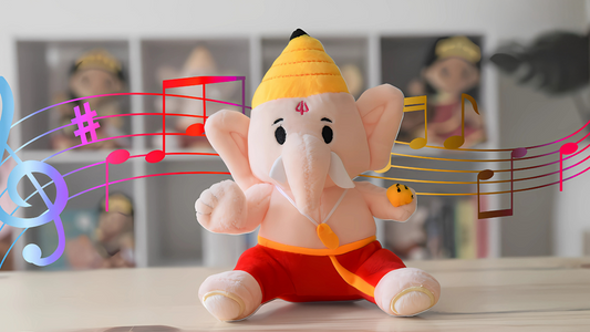 Modi Toys Ganesha Mantra Singing Plush Toy( Small and Medium Size )