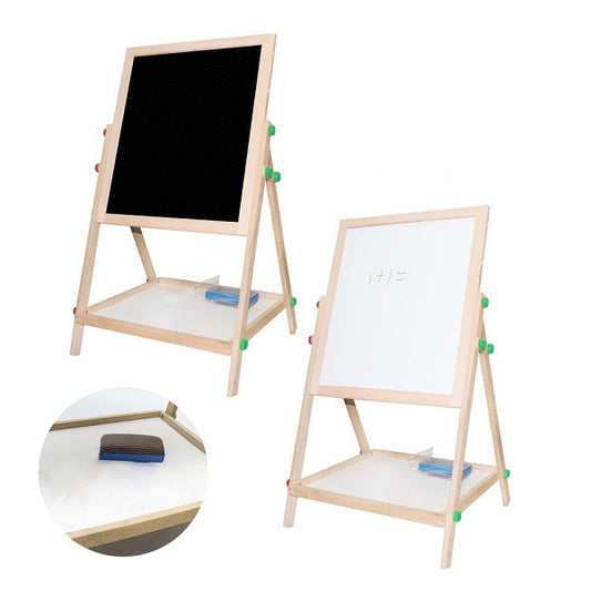 Childrens 2 In 1 Easel Wooden White And Black Board