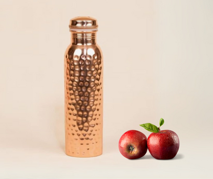 Pure Copper Water Bottle – 950ml (Hammered Design)