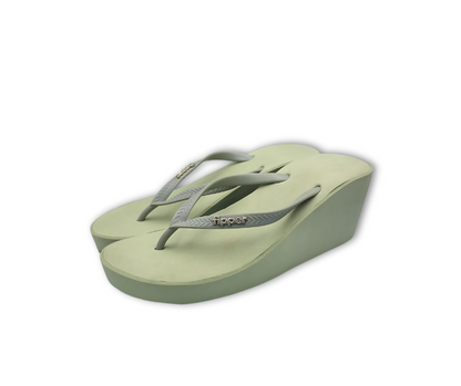 Fipper Wedges Flip Flops - Sage Green