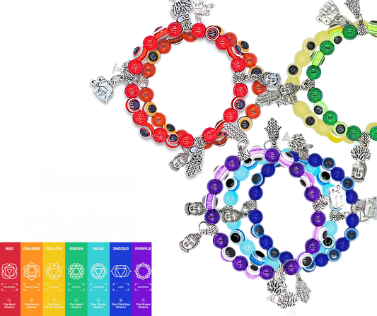 7 Chakra Color Evil Eye Bracelet