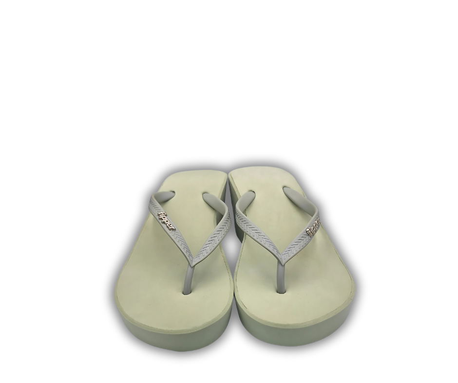 Fipper Wedges Flip Flops - Sage Green