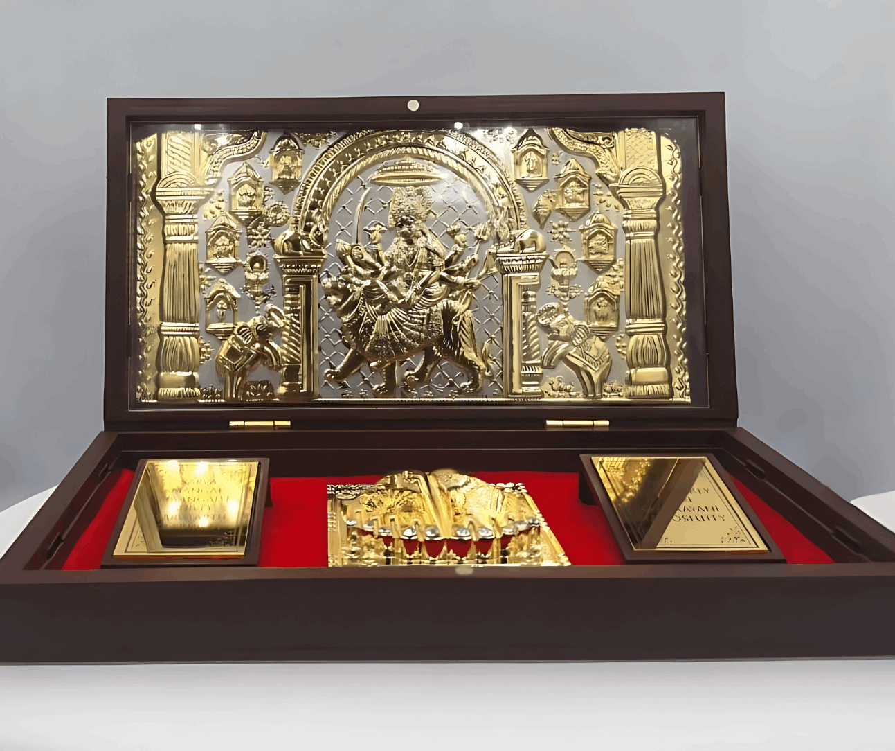 Devotional Pooja Box - Durga ( Large 21.3 x 11.6 cm ) - East 2 West Emporium