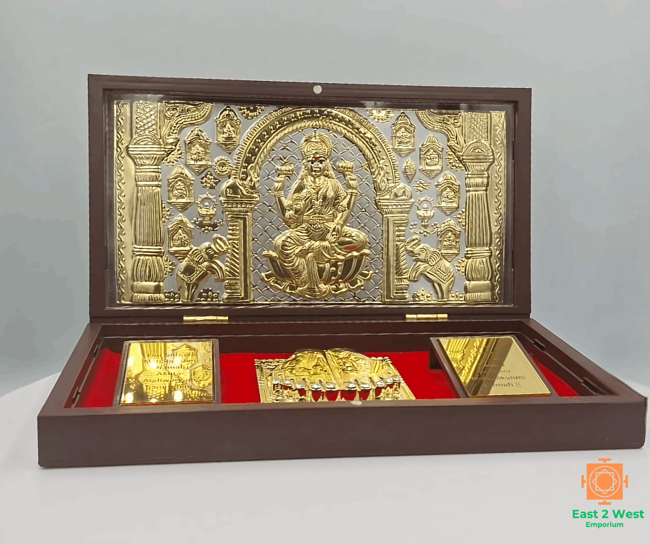 Devotional Pooja Box - Lakshmi ( Large 21.3 x 11.6 cm ) - East 2 West Emporium