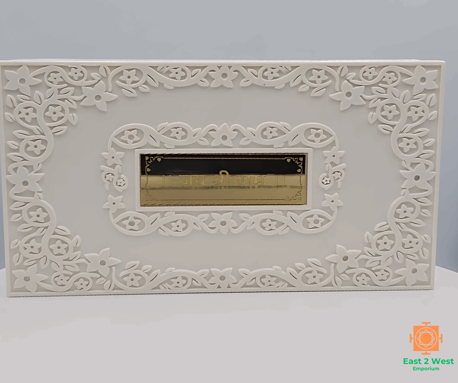 Devotional Pooja Box - Ram Janmaboomie Mandir ( Large 21.3 x 11.6 cm ) - East 2 West Emporium