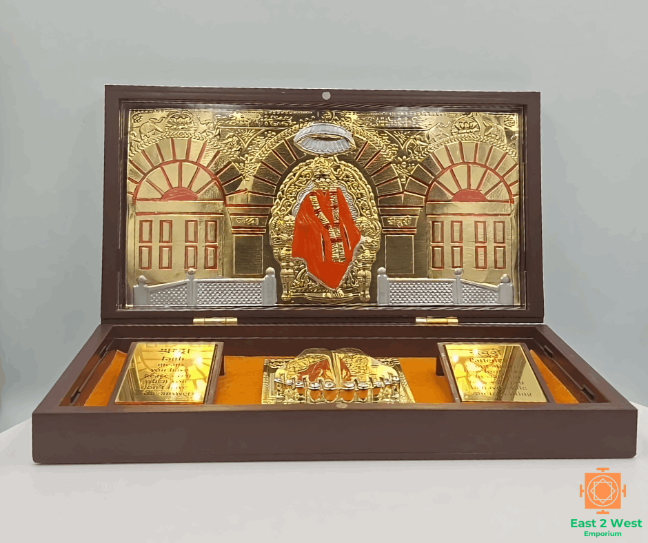 Devotional Pooja Box -  Sai Baba ( Large 21.3 x 11.6 cm ) - East 2 West Emporium