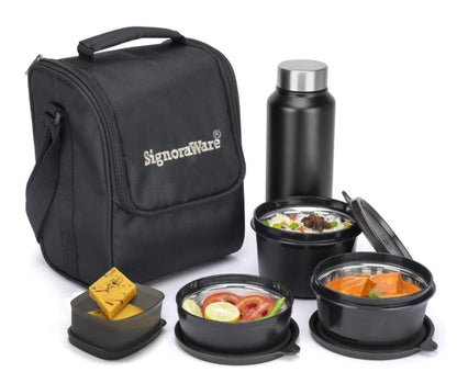 Signoraware - Monarch 5 Piece Lunch Bag Set with Stainless Steel Flask